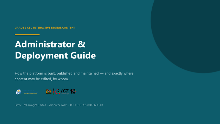 Administrator and Deployment Guide — title slide